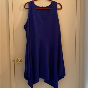 Royal blue handkerchief hem tank dress